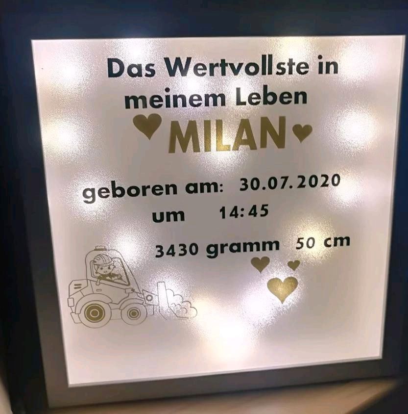 Bilderrahmen personalisiert Hochzeit Geburtstag Muttertag Taufe in Borken