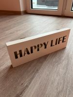 Happy Life - beleuchtetes Holzschild weiß Bayern - Heilsbronn Vorschau