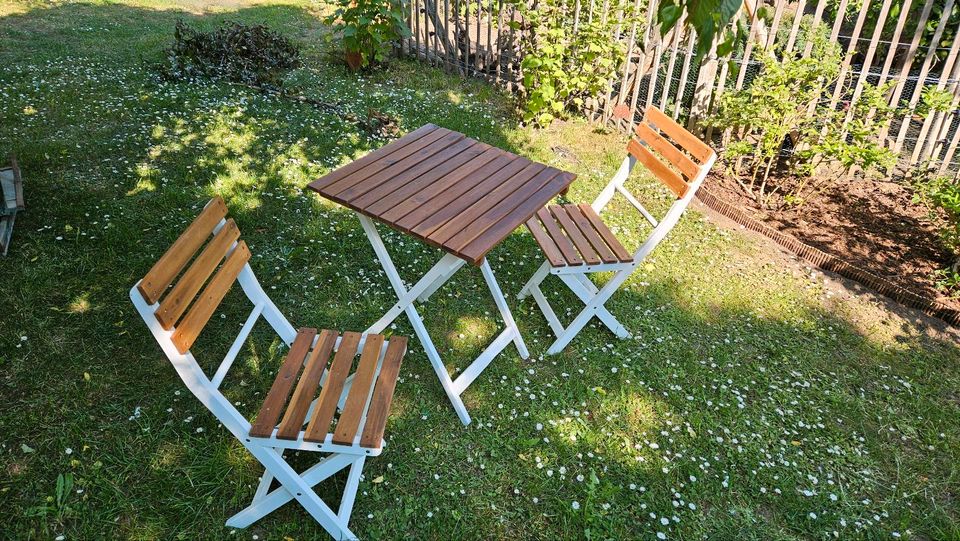 Gartentisch Tisch Stuhl Stühle für Garten Holz weiß in Möser
