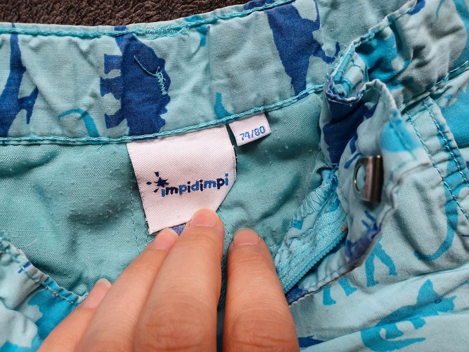 Jungs Sommer Shorts blau Dinos, kurze Hose,Größe 74/80,Bekleidung in Michelau i. OFr.