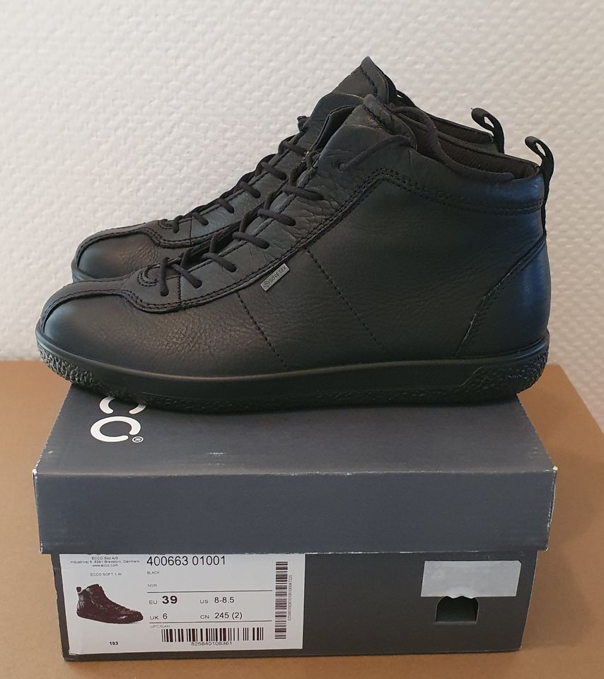 Damen Sneaker ECCO SOFT 1 W Schwarz GORE-TEX Gr.39 NEU in Hamburg