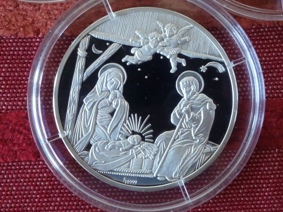 Sammung-13 Stück Weihnachtstaler, Kreis Diepholz, 999 Silber in Lemförde