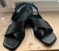 schwarze Ledersandalen 38 Marco Tozzi Ludwigsvorstadt-Isarvorstadt - Isarvorstadt Vorschau