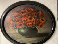E. Rühmann 1921 ovales Gemälde Blumen Öl Bayern - Marquartstein Vorschau