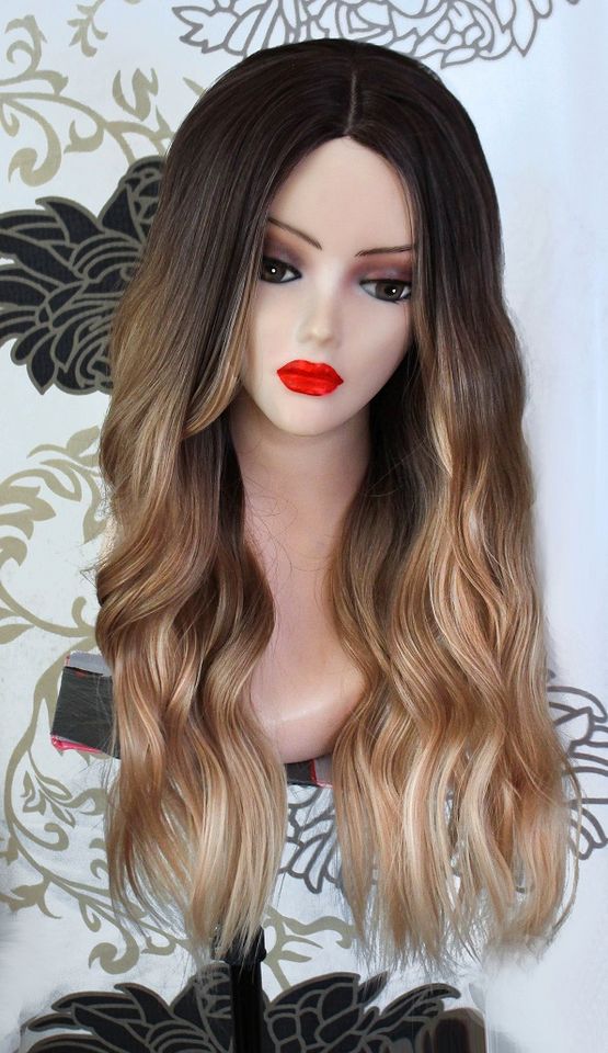 Perücke Silk Top Wig gewellt blond braun schwarz ombre balayage in Dresden