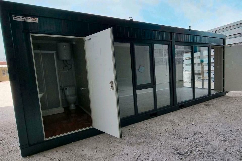 ✔️ LIEFERUNG INKLUSIVE ✔️ 7 x 3 x 2,7 Meter - Elegante Container zu erschwinglichen Preisen ✔️ Stilvolles Containermodul für Büro Messe Ausstellungsraum Verkaufsstand - Container mit großem Glasfront in Frankfurt am Main