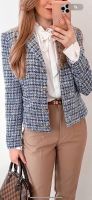 Zara boucle Chanel blazer S blau gold Niedersachsen - Bad Zwischenahn Vorschau