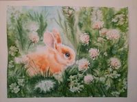 Aquarell Kaninchen im Gras Hase Bild Gemälde Saarbrücken-West - Burbach Vorschau