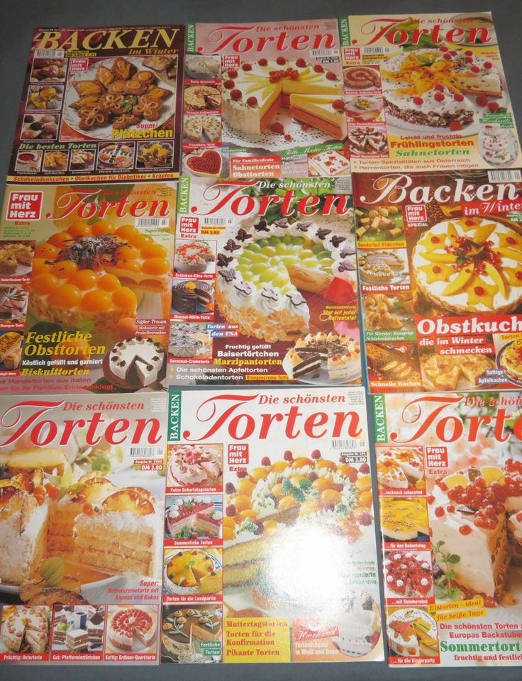 BACKZEITSCHRIFTEN 9 FRAU mit HERZ Backen Zeitschrift Torte Kuchen in Stuttgart