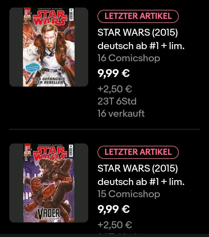 Star Wars Comicshop Ausgabe Variant Panini Komplett Sammlung 1-17 in Saarlouis