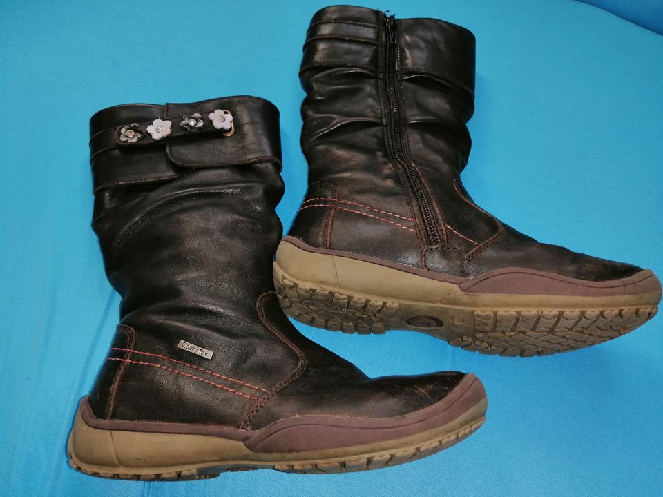 Gr. 33 Übergangs - Stiefel von Gabor Tex braun mit Blumen in Oyten