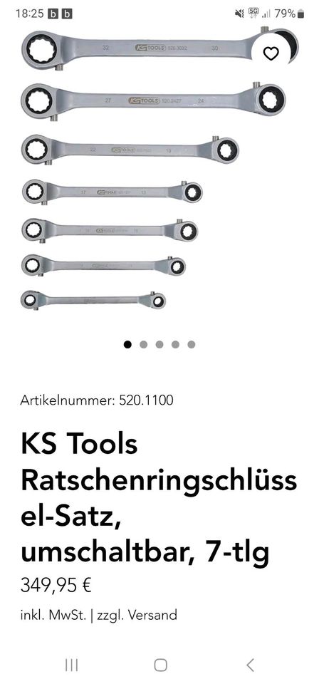 Ring-Ratschenschlüssel Satz KS Tools 7-tlg. in Duisburg