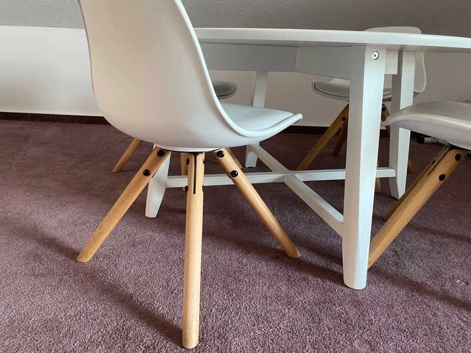Kinder Sitzgruppe IKEA Kragsta Couchtisch Scandi Stühle 4er weiß in Hückelhoven
