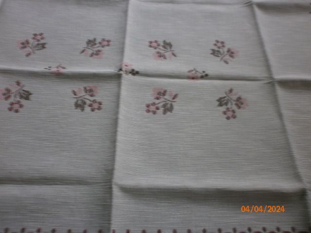 Bauern Tischdecke beige rosa Blumen Bauernleinen 137x105 neu in Dortmund