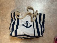 Strandtasche - Handtasche mit Ankermuster blau-weiß Sachsen - Großenhain Vorschau