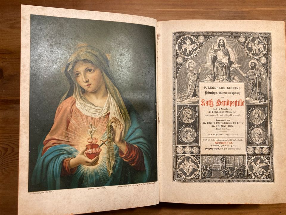 Antikes Buch katholische Handpostille Goffine Kirche Maria Bild in München