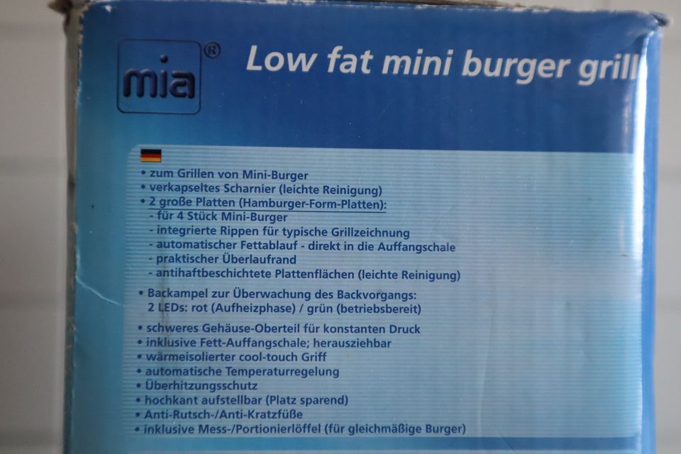 Neu in OVP Low fat Mini Burger Grill in Berlin