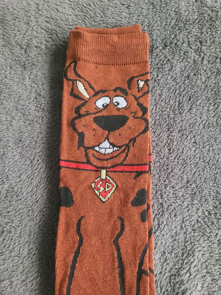 Socken mit Cartoon-Aufdruck - Hund und Katze - Scooby Doo in Rhauderfehn