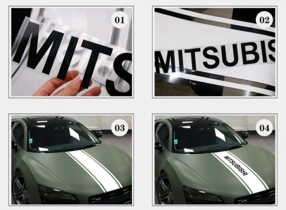 Dekor Sticker,  Auto Aufkleber,  Motorhaube Streifen, Mitsubishi in Nürnberg (Mittelfr)