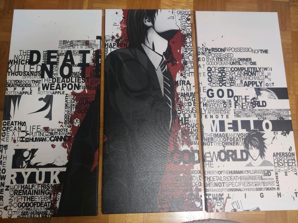 3 Death Note Leinwand Bilder in Oberboihingen