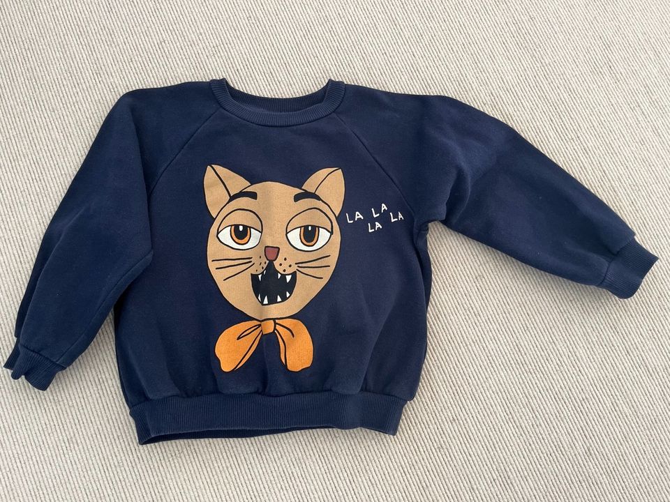 La La Mini Rodini Organic Sweatshirt Pulli Katze 104 110 in Berlin