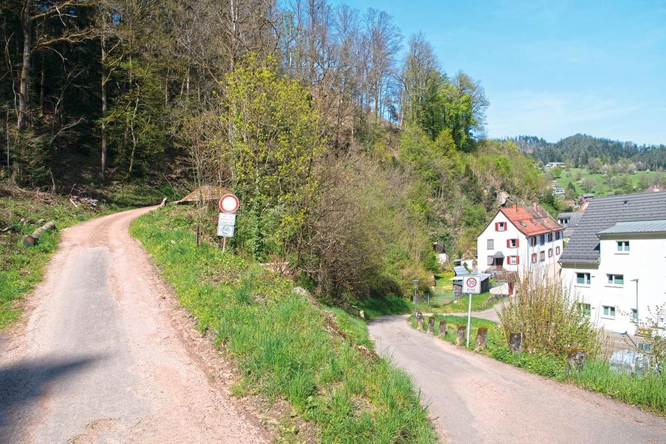 Unbebautes Grundstück angrenzend an Wohnsiedlung in Schiltach