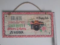 Deko Schild aus Holz Happy Life Hamburg - Bergedorf Vorschau