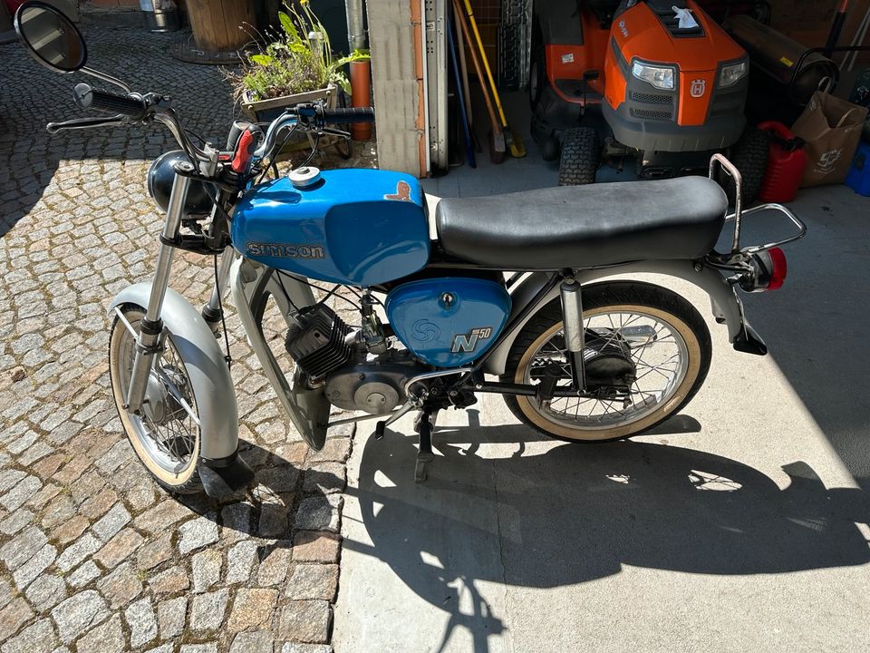 Simson S51 / 50 Original mit Knieblech / Weißwandreifen / Papiere in Herrnhut