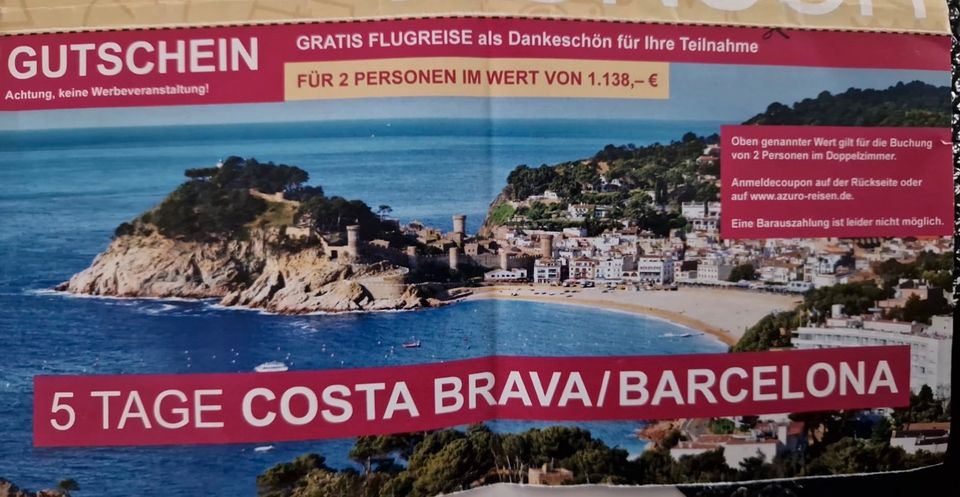 Urlaubsgutschein Reise Barcelona/Costa Brava in Groß Kienitz