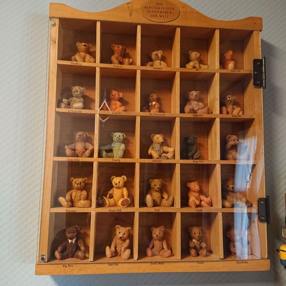 Setzkasten mit den berühmtesten Teddybären der Welt. in Roxheim