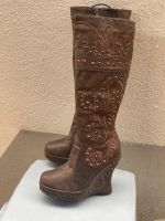 Stiefel Braun Gr.37 Keilabsatz Nietenverzierung Bestickt Baden-Württemberg - Schwetzingen Vorschau