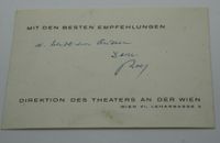 Autogrammkarte Herman Prey Theater an der Wien Berlin - Charlottenburg Vorschau