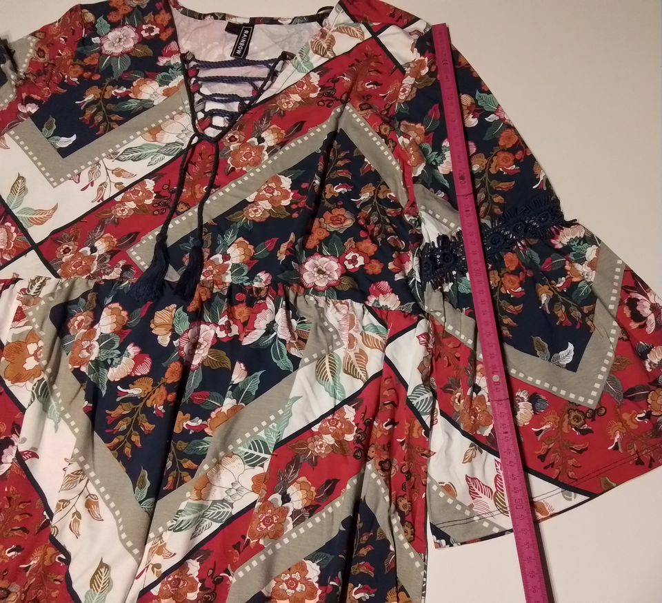 ☆NEU☆ Tunika Kleid Bluse Shirt Schnürung XL 48/50 in Hemmingen