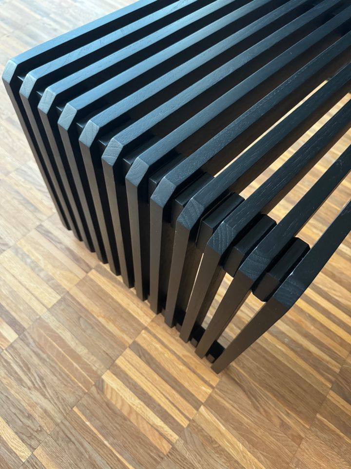 HKliving Slatted Bank 96 cm, schwarz in Berlin