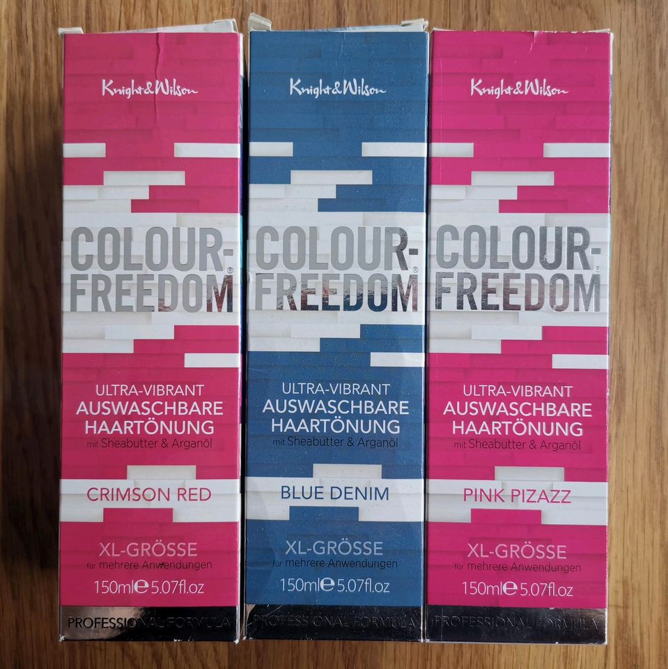 3 x Knight & Wilson Colour Freedom Haartönung 150ml/XL, pink, rot in Bad Schwalbach