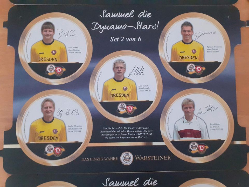 SG Dynamo Dresden Warsteiner Bierdeckel Set, Saison 2003/04 in Dresden
