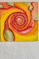 Acrylbild, 40x40, orange, Spirale, 3D, Malerei, Strukturpaste Dresden - Dresden-Plauen Vorschau