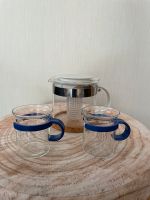 BODUM Teekanne 1l weiß & 2 Teegläser/Teetassen blauer Griff TOP Hessen - Idstein Vorschau