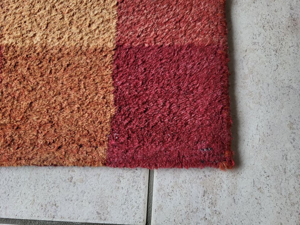 Teppich Läufer 70x140cm, echte Wolle, Terracotta bordeaux in Herne