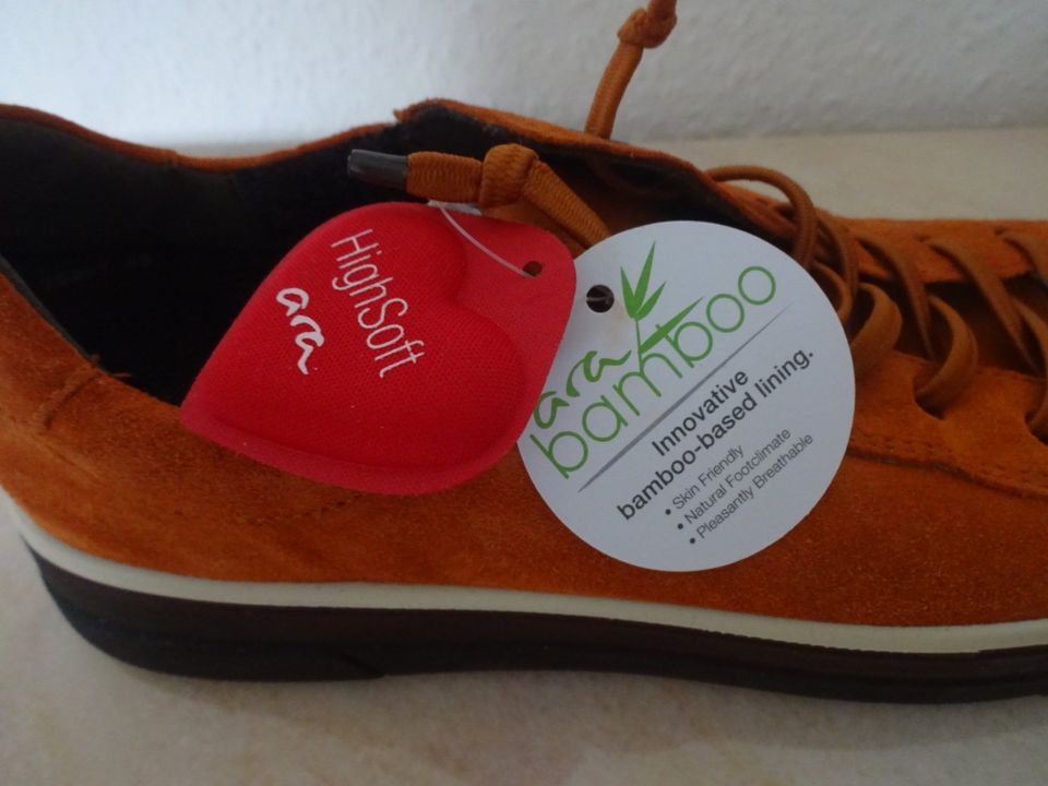 ara Bamboo High Soft Leder Sneaker Halb Schuhe orange 6 - 39 in Pforzheim