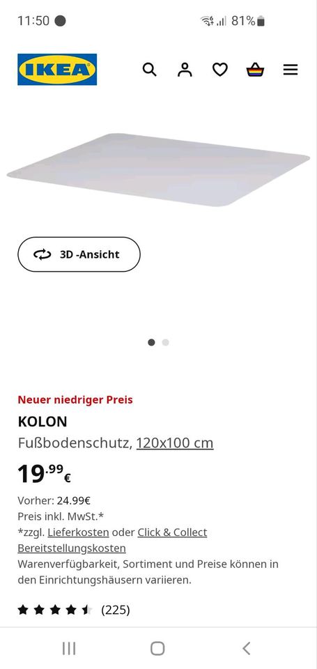 Fußbodenschutz von Ikea in Detmold