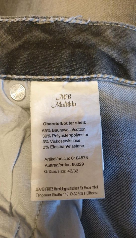 Damen Jeans Jeanshose Multiblu Jeans Fritz Gr. 42 grau in Sulzbach (Saar)