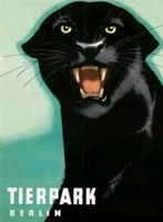 Vintage Berlin Zoo Black Panther Mid Century Design Poster Pankow - Prenzlauer Berg Vorschau