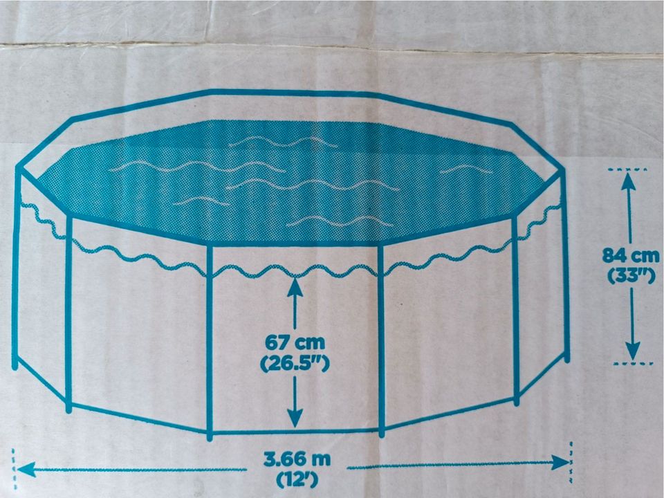 Summer Waves Swimmingpool Metallrahmen 366x84cm Pumpe Abdeckung in Freiburg im Breisgau