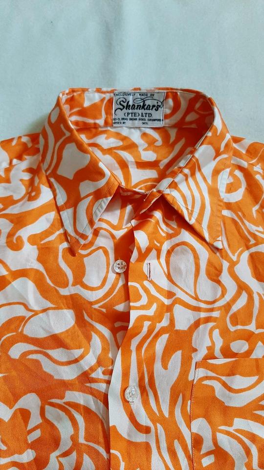 Hemd kurzarm original Shankar's weiß orange Größe M retro in Pfaffenhausen