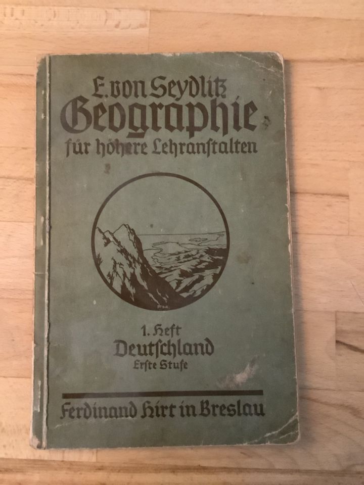 5 Geografie-Bücher 1909-1949 Seydlitz, Geographie Lehranstalten in Wildau