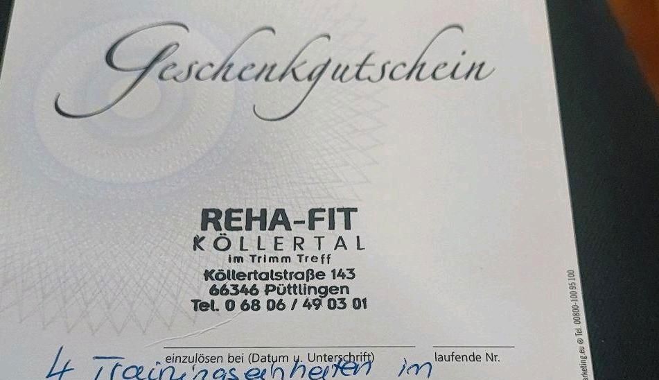 Gutschein Reha Fit Köllertal in Riegelsberg