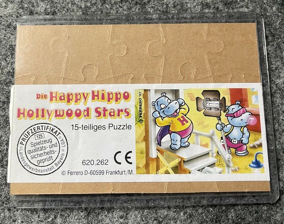 Ü Ei Puzzle Happy Hippo Hollywood Stars 1997 BPZ und Schutzhülle in Ottweiler