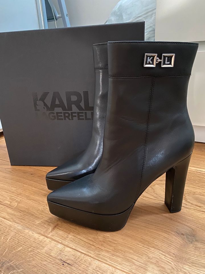 Karl Lagerfeld Stiefeletten Leder schwarz 39 NEU!!! in Aachen