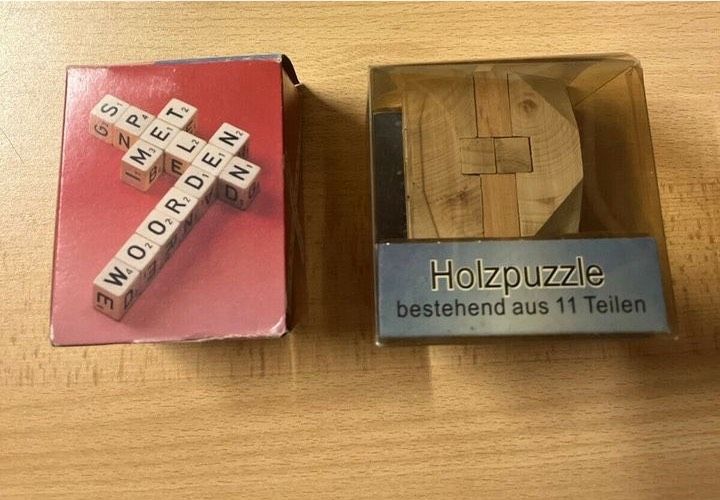 Kleine Spielesammlung Holzpuzzle Würfel in Bergen auf Rügen